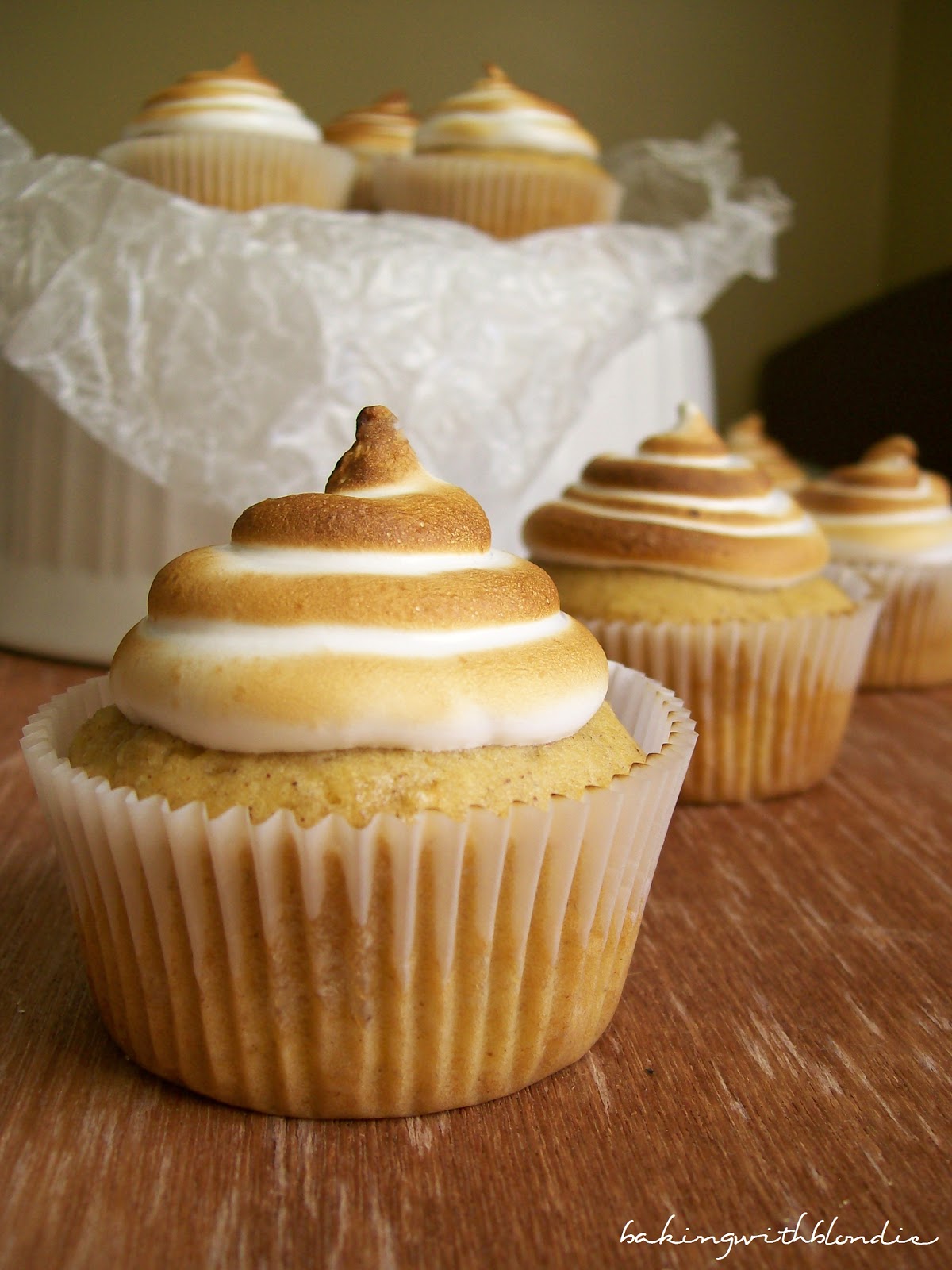 Sweet Potato Cupcakes with Toasted Marshmallow Frosting