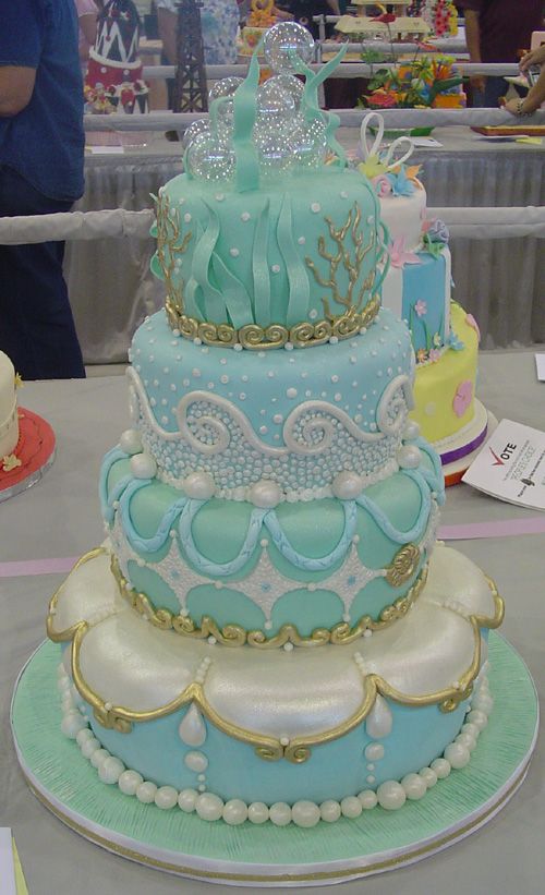 Under the Sea Themed Wedding Cake Under the Sea Themed Wedding Cake