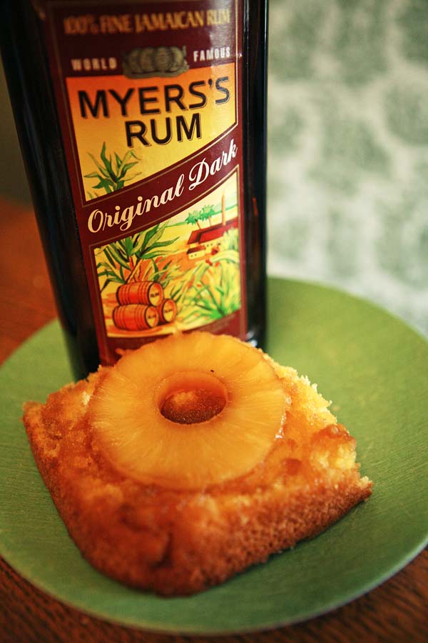 Upside Down Pineapple Cake with Rum