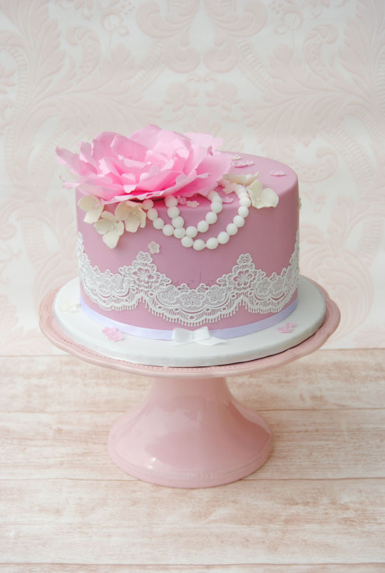 Vintage and Lace Birthday Cake