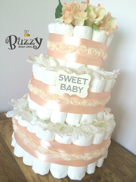 Vintage Baby Shower Diaper Cake