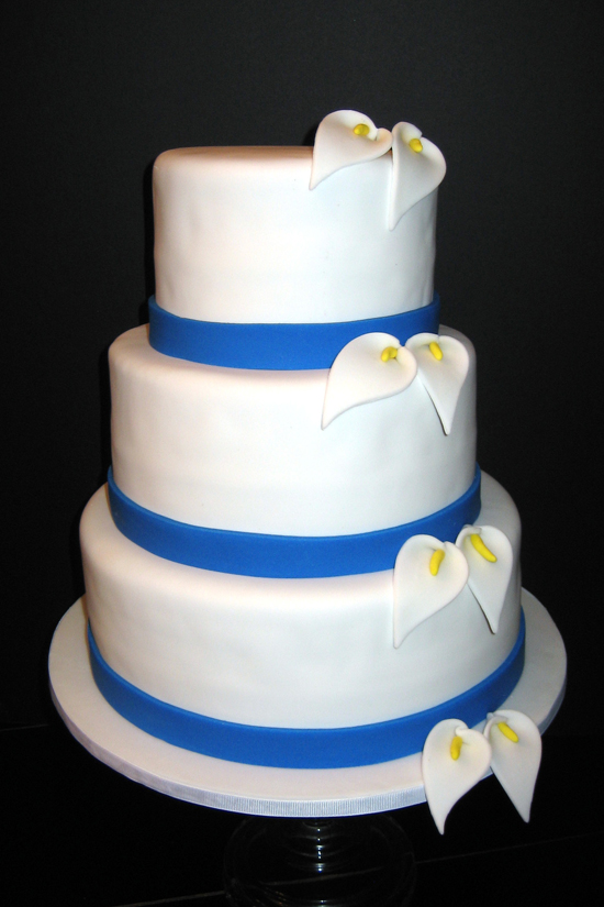 Wedding Cake with Calla Lilies