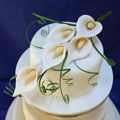 Wedding Cake with Calla Lilies