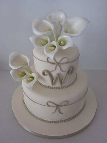 Wedding Cake with Calla Lilies