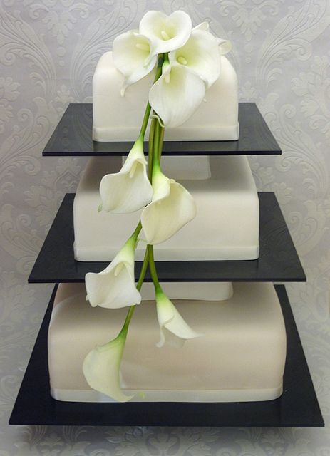 White Calla Lily Wedding Cake