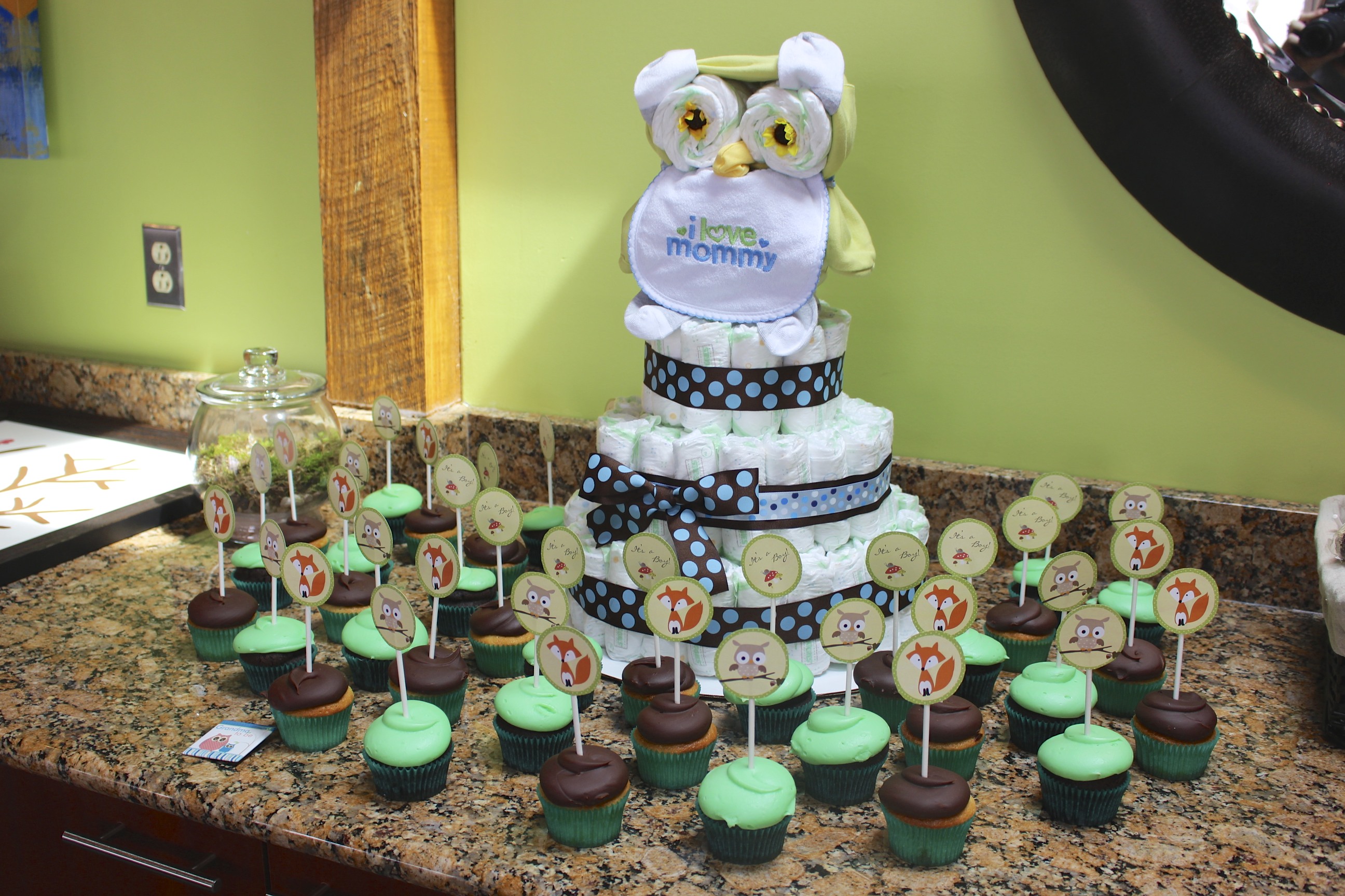 Woodland Theme Baby Shower Diaper Cake