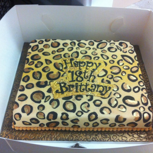 18th Birthday Leopard Print Cake