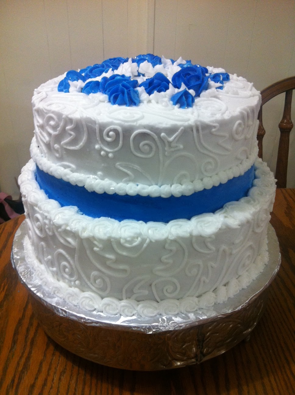 2 Tier Wedding Cake Blue