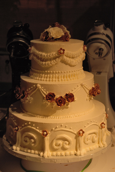 3 Tier White Buttercream Wedding Cake