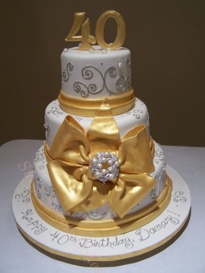 40th Gold Birthday Cake 40th Gold Birthday Cake