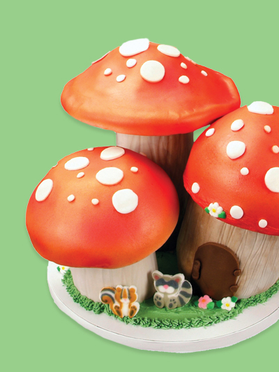 Animal and Mushroom Cake