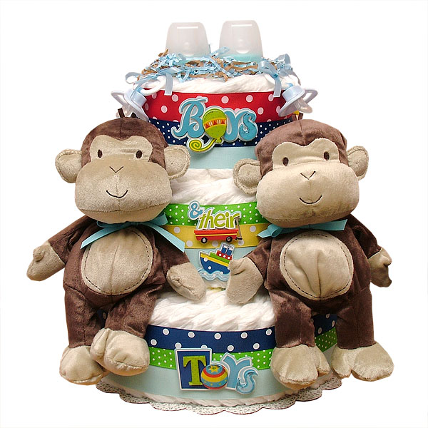 Baby Boy Monkey Diaper Cake