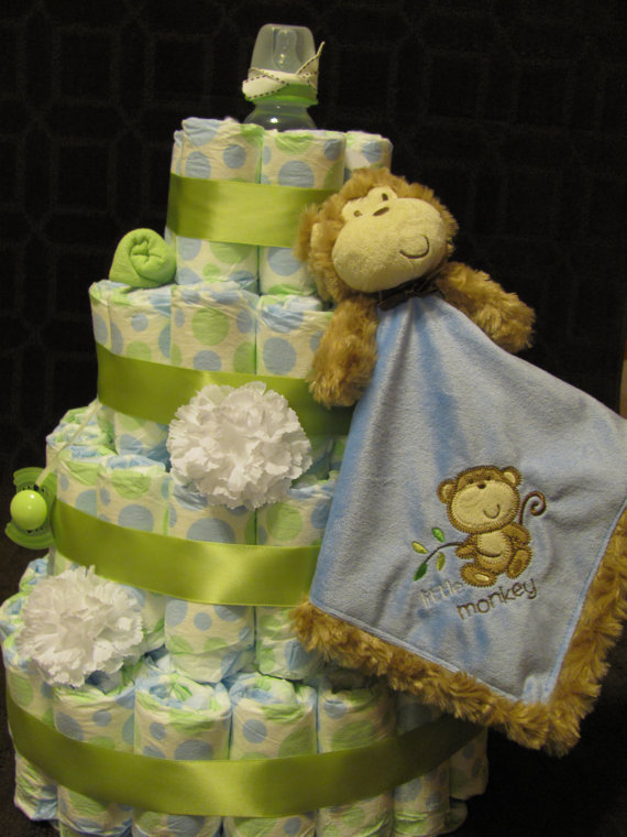 Baby Boy Monkey Diaper Cake