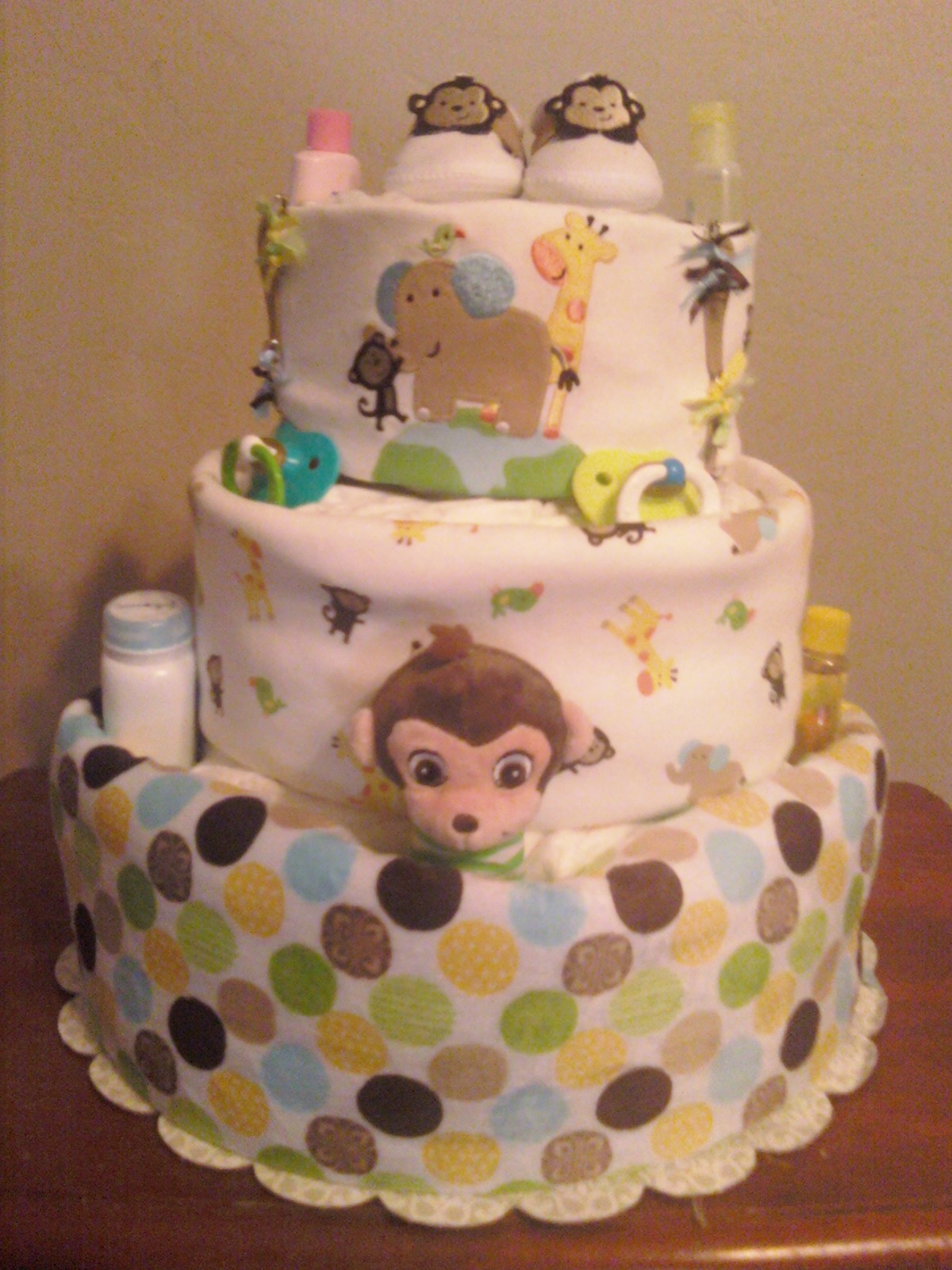 Baby Boy Monkey Diaper Cake