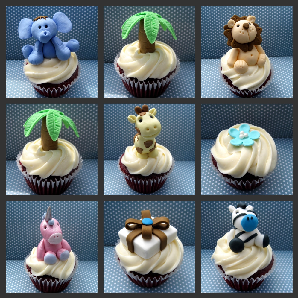 11 Photos of Baby Idea Shower Animal Cupcakes