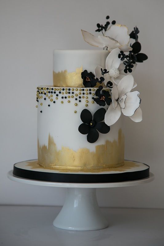Black and White 2 Tier Wedding Cakes Black and White 2 Tier Wedding Cakes