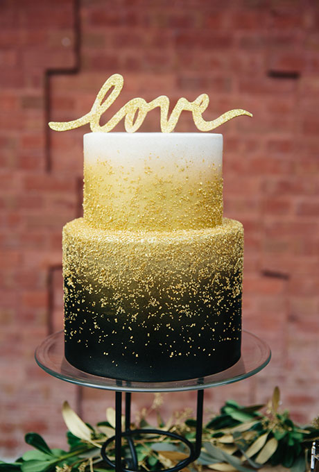 Black & Gold Wedding Cake Black & Gold Wedding Cake