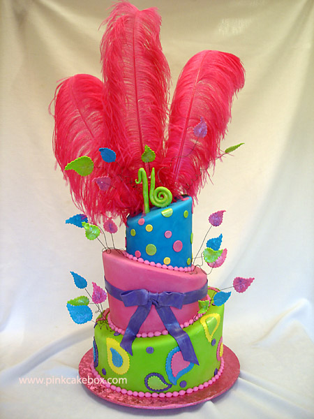 Blue and Pink Sweet 16 Cake Blue and Pink Sweet 16 Cake