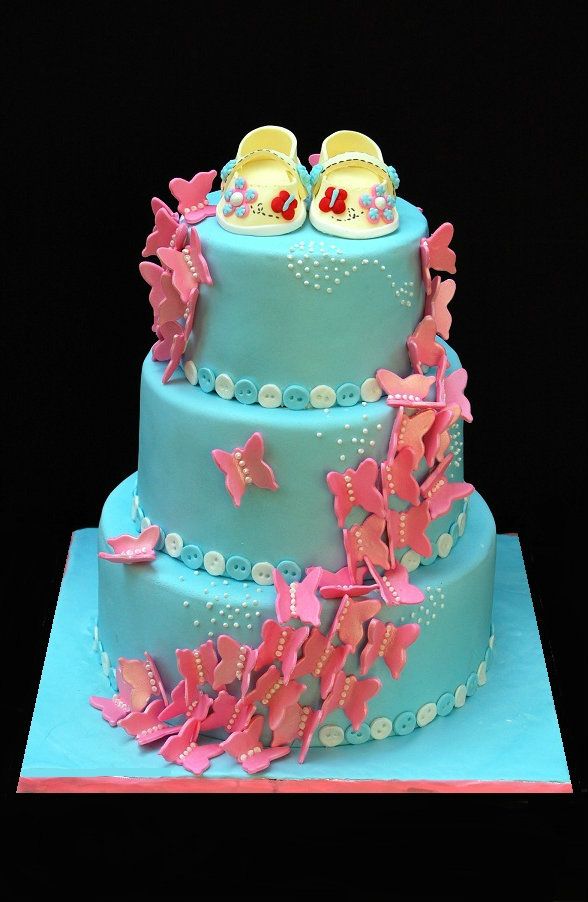 Butterfly Baby Shower Cake