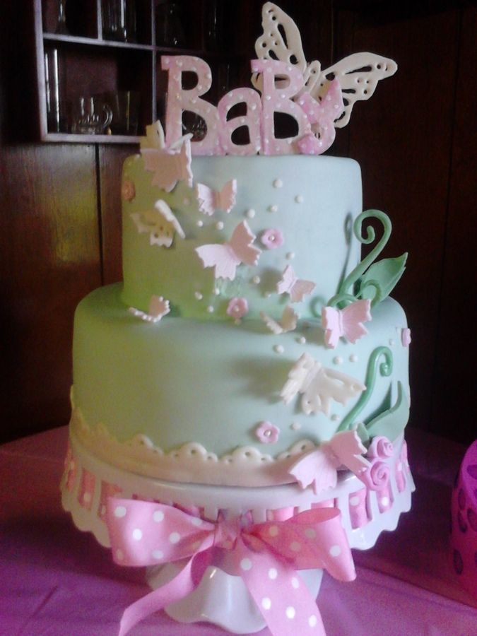 Butterfly Baby Shower Cake