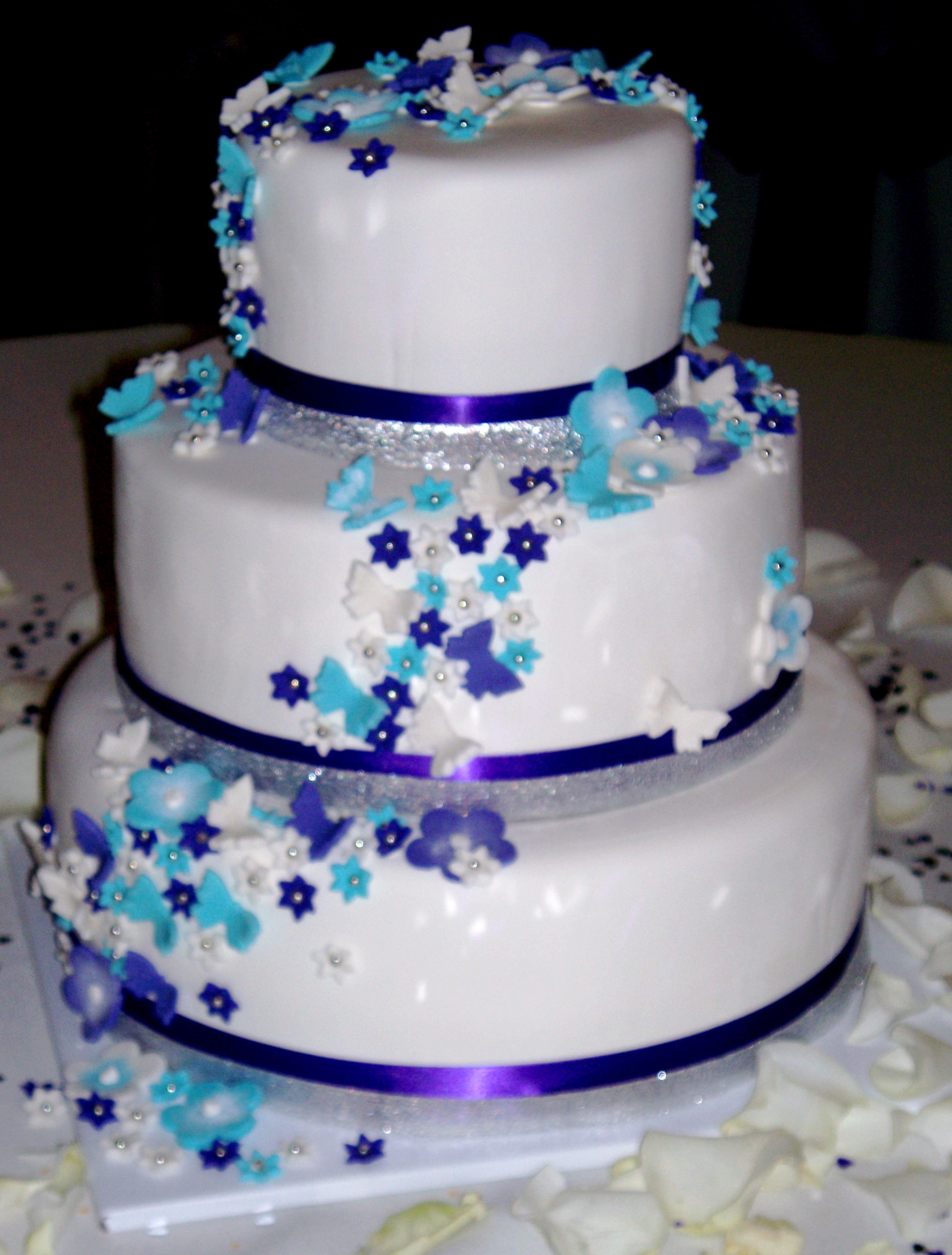 Butterfly Wedding Cake Purple S and Blues