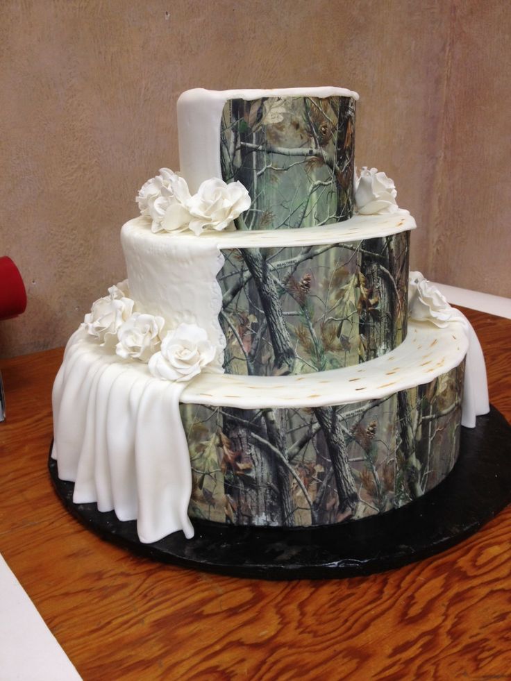 9 Photos of Camo Wedding Cakes Designs Pictures