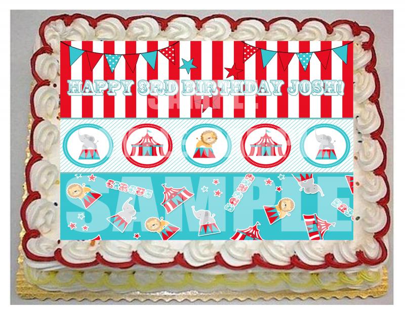 Circus Theme Sheet Cake