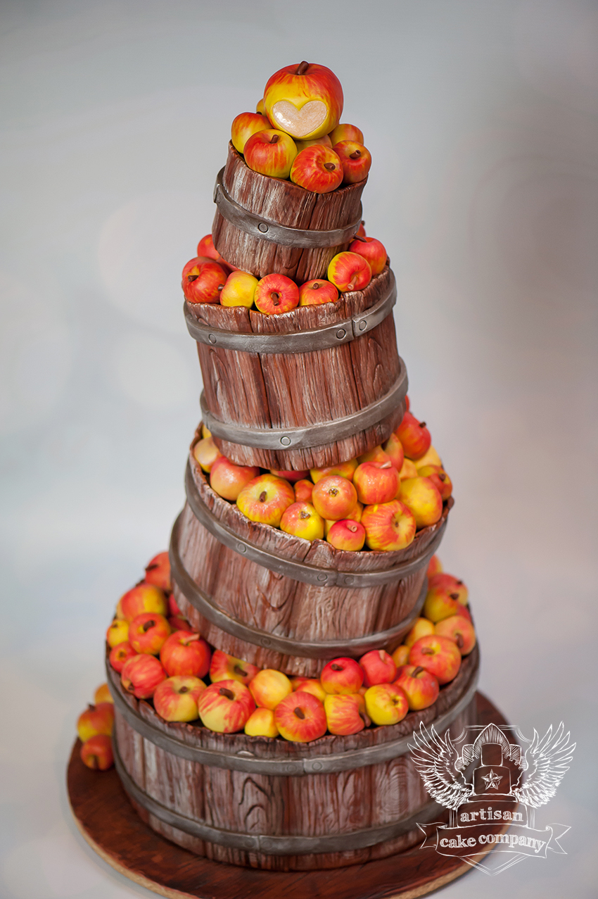 Country Wedding Barrel Cake