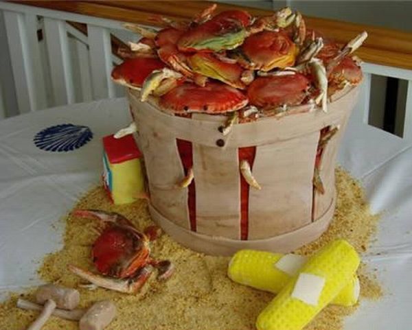 Crab Basket Wedding Cake