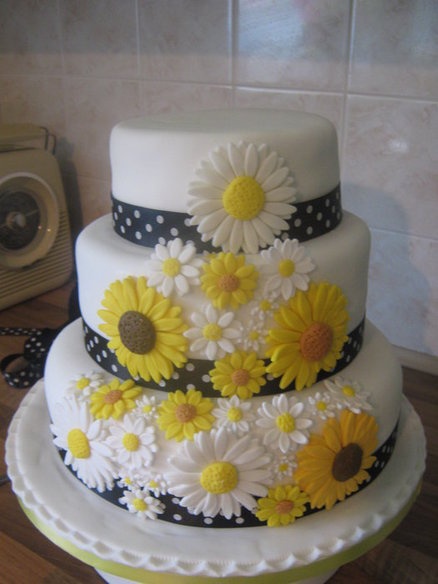 12 Photos of Blue Daisy Wedding Cakes Sunflowers 12 Photos of Blue Daisy Wedding Cakes Sunflowers