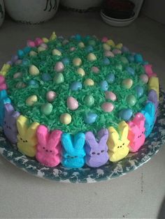 Easter Cake with Peeps