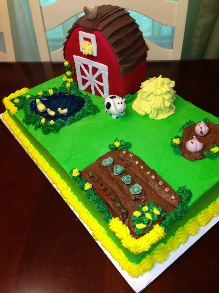 Farm Animal Birthday Sheet Cakes