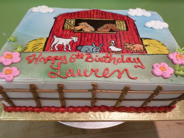 Farm Birthday Sheet Cake Ideas