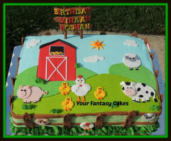 Farm Themed Birthday Sheet Cakes