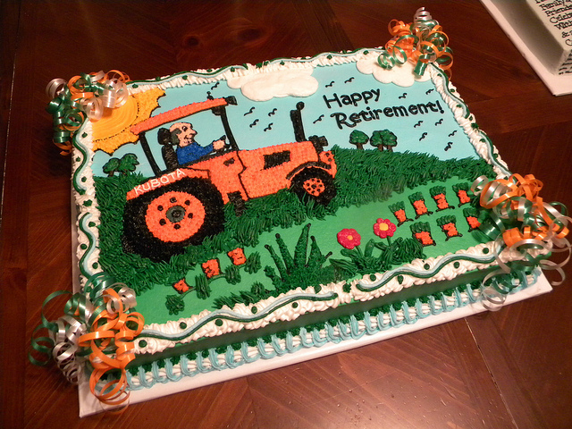 Farm Tractors Retirement Sheet Cakes