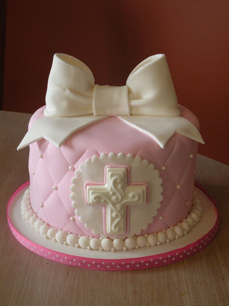 First Communion Cake Pink
