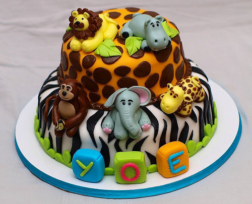 Fondant Jungle Animals Cake