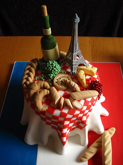French Themed Birthday Cake