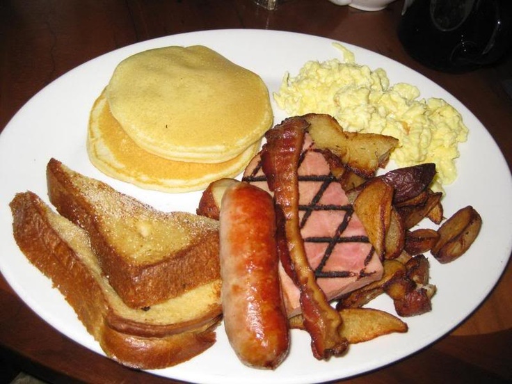 French Toast Bacon Eggs Pancakes and Sausage