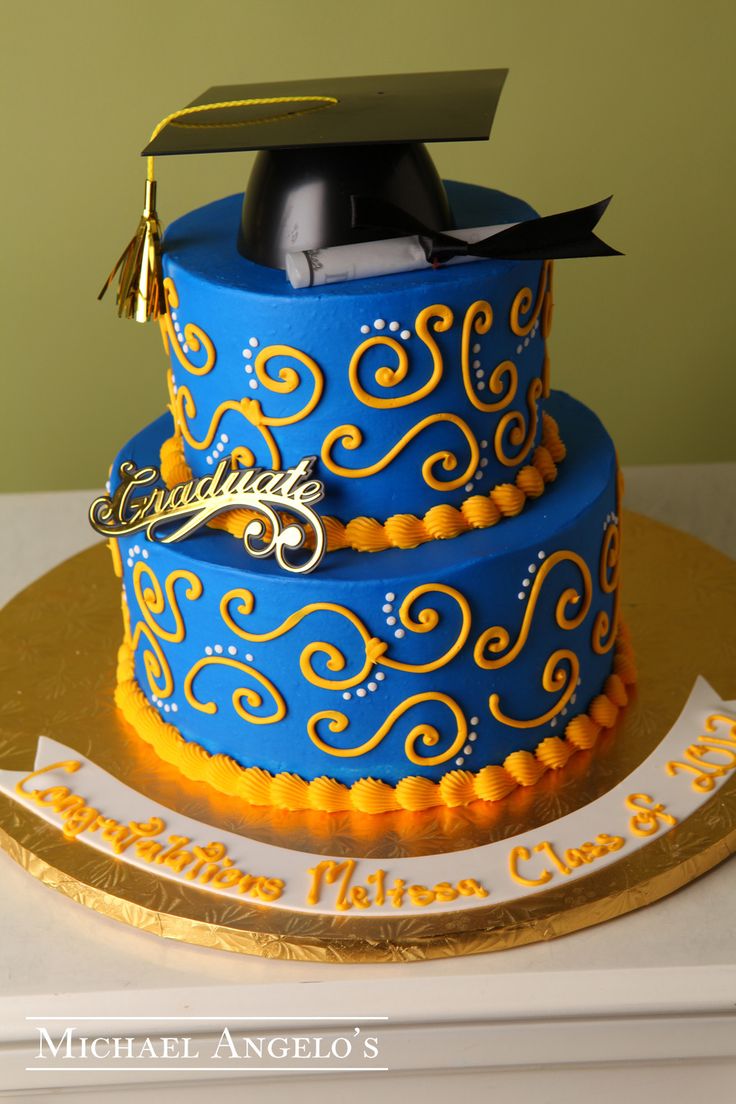 Graduation Cakes with Gold