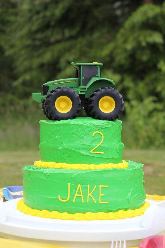 Green Tractor Birthday Cake Green Tractor Birthday Cake