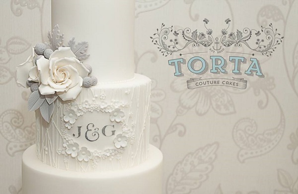 Grey and Lace Wedding Cake