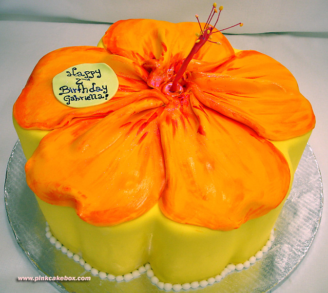 Hawaiian Flowers Happy Birthday Cake Hawaiian Flowers Happy Birthday Cake
