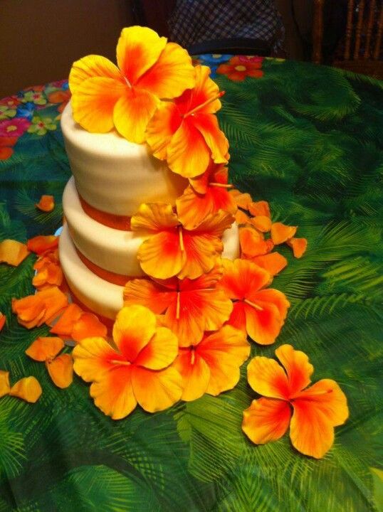 13 Photos of Luau Flower Cakes 13 Photos of Luau Flower Cakes