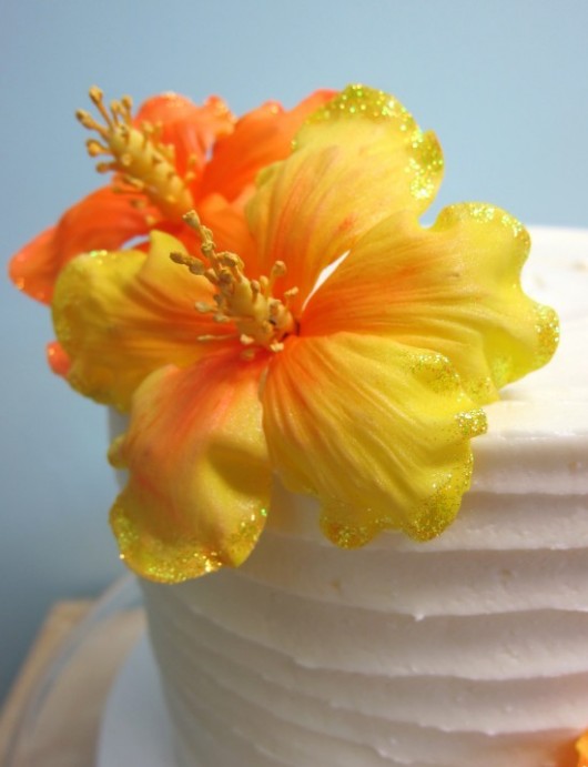 Hibiscus Gum Paste Flower Cake