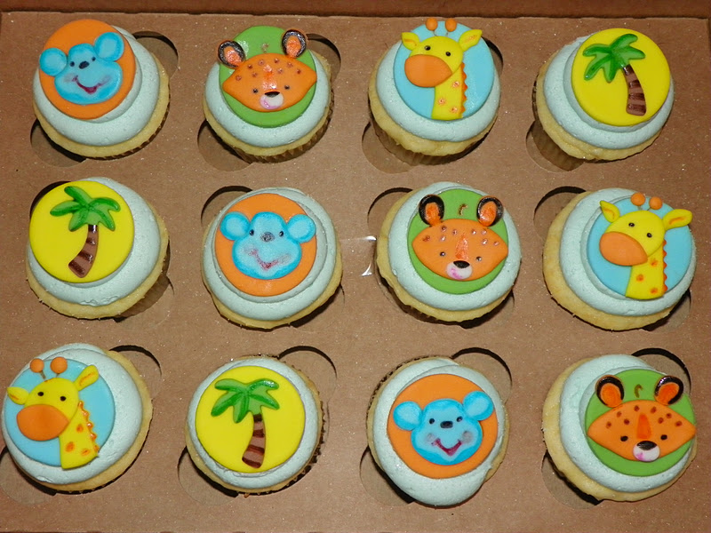 Jungle Animal Baby Shower Cupcakes