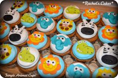 Jungle Animal Baby Shower Cupcakes