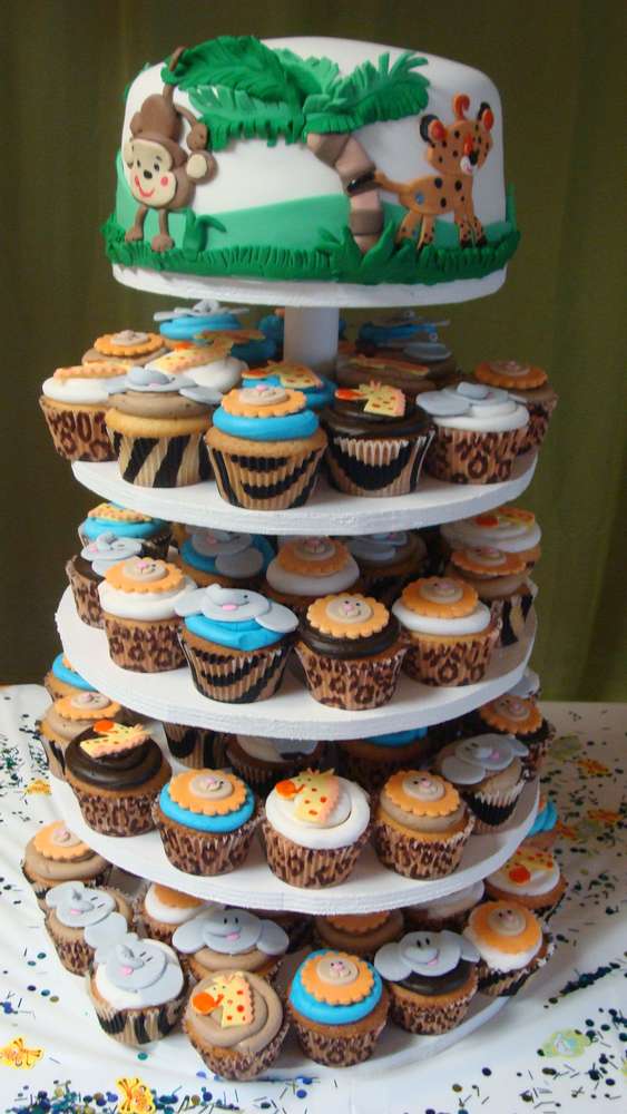 Jungle Safari Theme Baby Shower Cupcakes