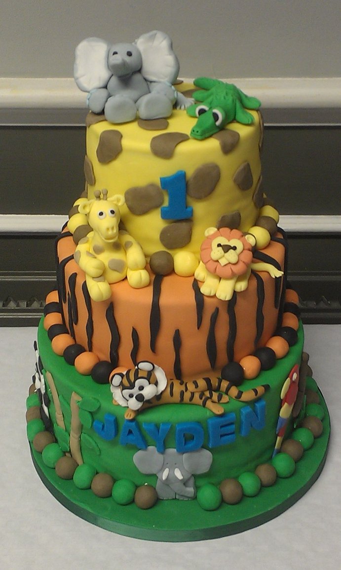 Jungle Theme Birthday Party Cake