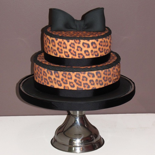Leopard Print 2 Tier ZEBRA Cake